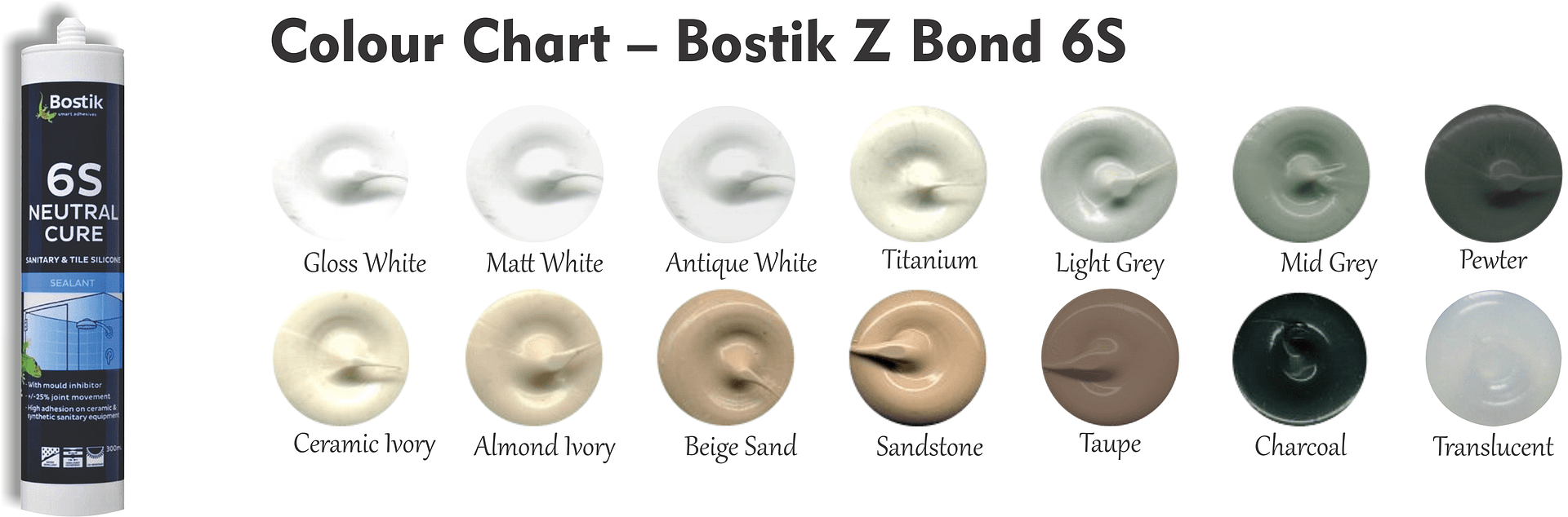 Colour Chart Bostik Z Bond 6S 